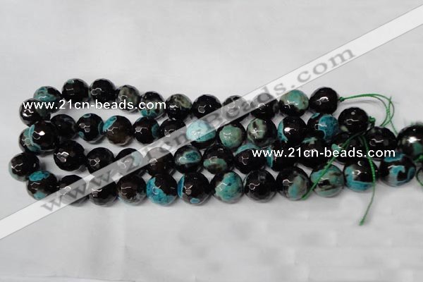 CAG2286 15.5 inches 16mm faceted round fire crackle agate beads