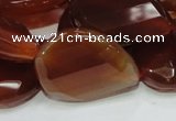 CAG230 15.5 inches 22*30mm faceted twisted teardrop red agate beads