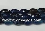 CAG2301 15.5 inches 8*12mm faceted teardrop agate gemstone beads