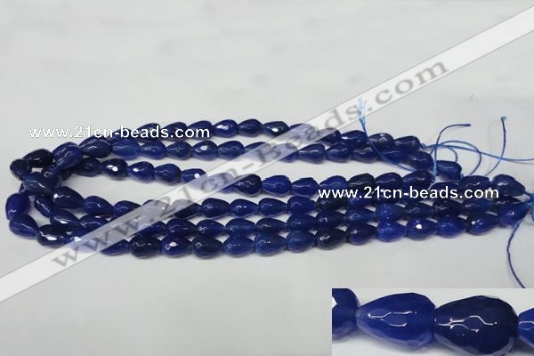 CAG2302 15.5 inches 8*12mm faceted teardrop agate gemstone beads