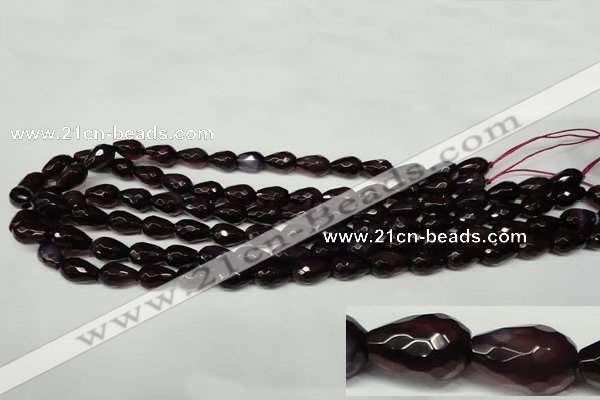 CAG2303 15.5 inches 8*12mm faceted teardrop agate gemstone beads