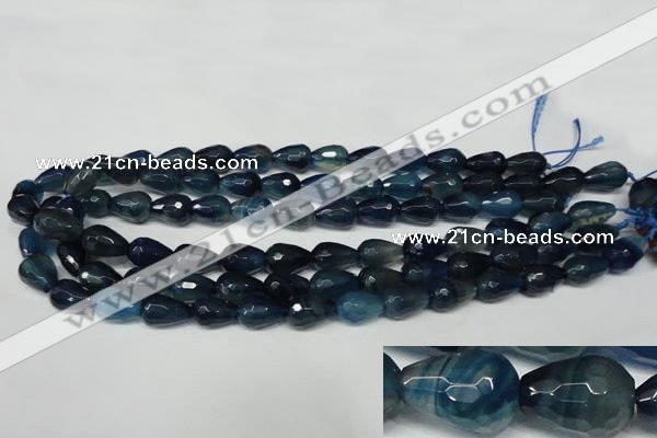 CAG2304 15.5 inches 10*14mm faceted teardrop agate gemstone beads