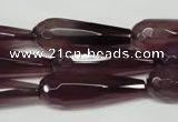 CAG2305 15.5 inches 10*30mm faceted teardrop agate gemstone beads