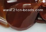 CAG231 15.5 inches 30*40mm faceted twisted teardrop red agate beads