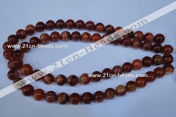 CAG2323 15.5 inches 10mmround red line agate beads wholesale