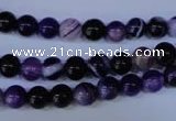 CAG2331 15.5 inches 6mm round violet line agate beads wholesale