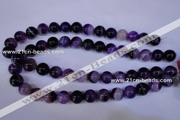 CAG2334 15.5 inches 12mm round violet line agate beads wholesale