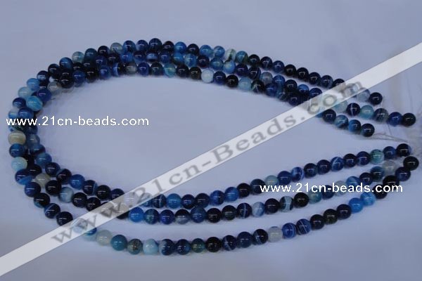 CAG2341 15.5 inches 6mm round blue line agate beads wholesale