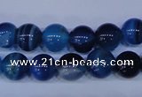 CAG2343 15.5 inches 10mm round blue line agate beads wholesale