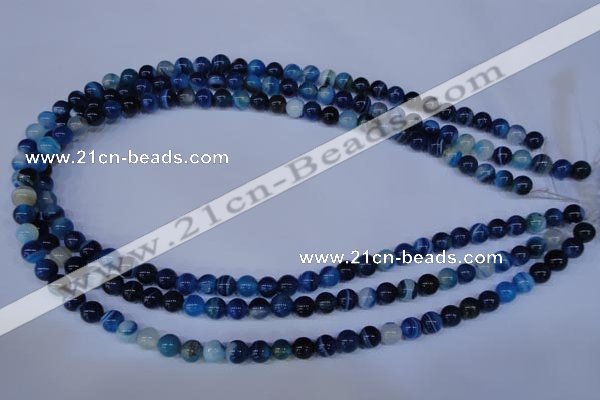 CAG2343 15.5 inches 10mm round blue line agate beads wholesale