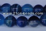 CAG2345 15.5 inches 14mm round blue line agate beads wholesale