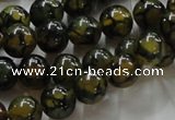 CAG235 15.5 inches 10mm round dragon veins agate gemstone beads