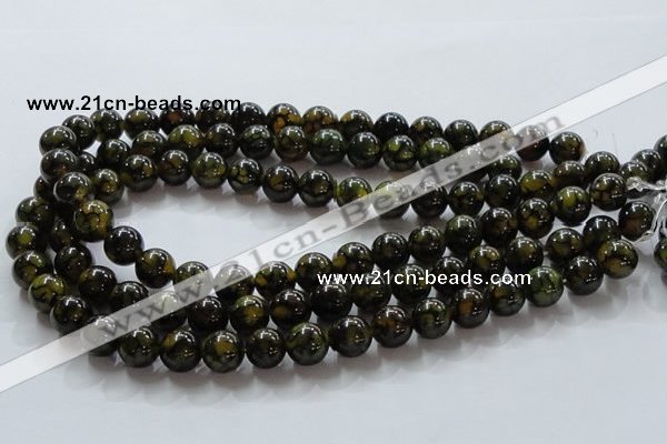 CAG236 15.5 inches 12mm round dragon veins agate gemstone beads