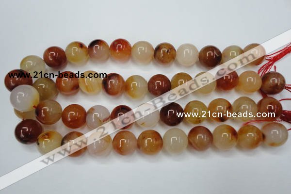 CAG2378 15.5 inches 18mm round red agate beads wholesale