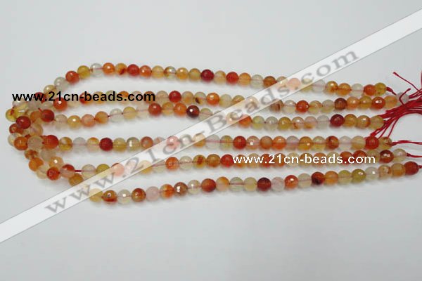 CAG2381 15.5 inches 6mm faceted round red agate beads wholesale