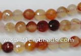 CAG2382 15.5 inches 8mm faceted round red agate beads wholesale