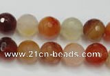 CAG2383 15.5 inches 10mm faceted round red agate beads wholesale