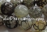 CAG239 15.5 inches round 18mm dragon veins agate gemstone beads