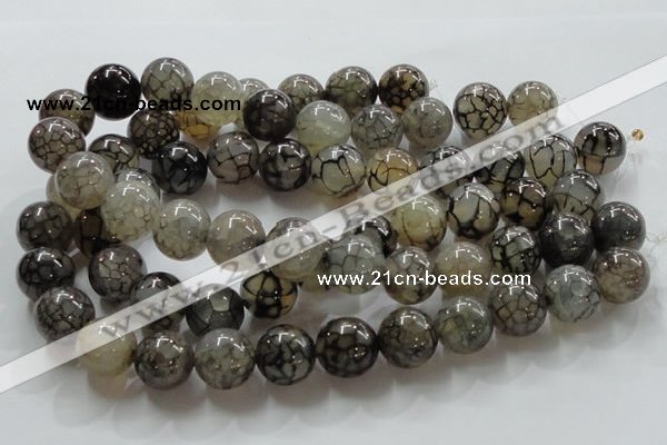 CAG239 15.5 inches round 18mm dragon veins agate gemstone beads