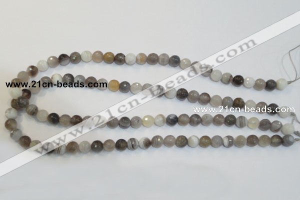 CAG2422 15.5 inches 8mm faceted round Chinese botswana agate beads