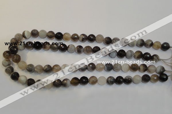 CAG2423 15.5 inches 10mm faceted round Chinese botswana agate beads