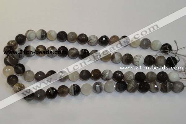 CAG2424 15.5 inches 12mm faceted round Chinese botswana agate beads