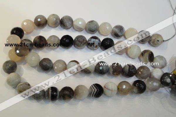 CAG2426 15.5 inches 16mm faceted round Chinese botswana agate beads