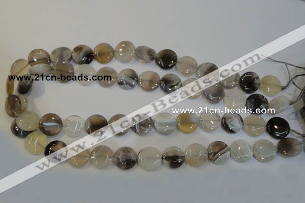 CAG2436 15.5 inches 14mm flat round Chinese botswana agate beads