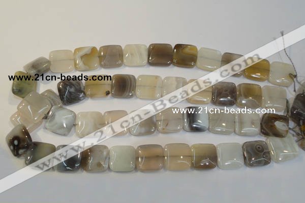 CAG2452 15.5 inches 18*18mm square Chinese botswana agate beads