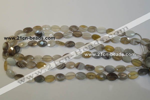 CAG2463 15.5 inches 10*14mm faceted oval Chinese botswana agate beads