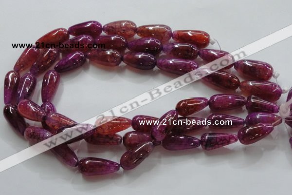 CAG251 15.5 inches teardrop 13*28mm dragon veins agate beads