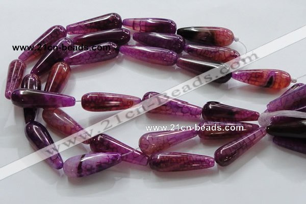 CAG252 15.5 inches teardrop 15*40mm dragon veins agate beads