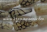 CAG254 15.5 inches 13*26mm teardrop dragon veins agate beads