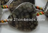 CAG257 15.5 inches 35*35mm heart dragon veins agate gemstone beads