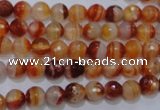 CAG2701 15.5 inches 6mm faceted round red line agate beads