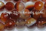 CAG2704 15.5 inches 12mm faceted round red line agate beads