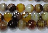 CAG2712 15.5 inches 8mm faceted round yellow line agate beads