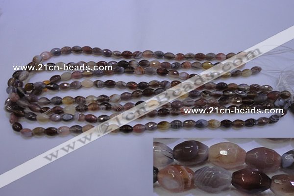 CAG2755 15.5 inches 5*8mm faceted rice botswana agate beads wholesale