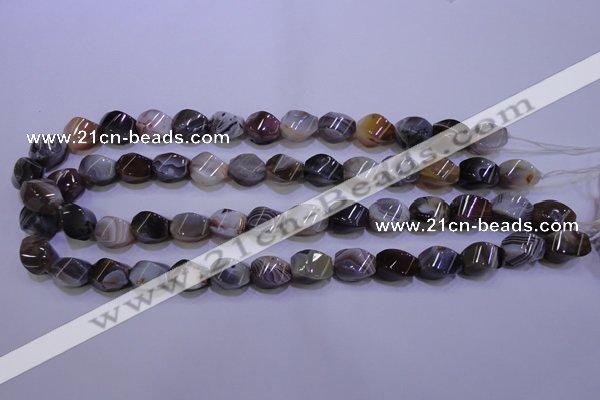 CAG2768 15.5 inches 10*14mm twisted rice botswana agate beads wholesale