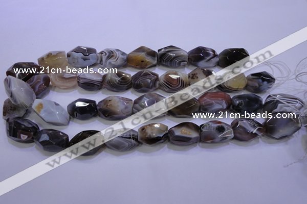 CAG2775 15.5 inches 14*20mm faceted nuggets botswana agate beads wholesale