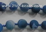 CAG2801 15.5 inches 10mm round matte druzy agate beads whholesale