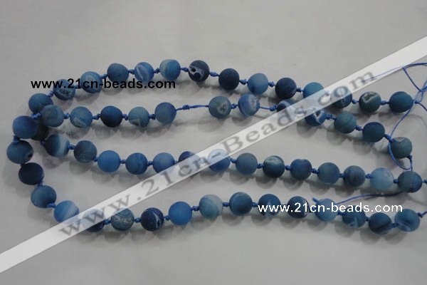 CAG2801 15.5 inches 10mm round matte druzy agate beads whholesale