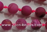 CAG2803 15.5 inches 12mm round matte druzy agate beads whholesale