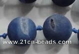 CAG2806 15.5 inches 18mm round matte druzy agate beads whholesale