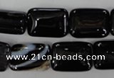CAG2955 15.5 inches 13*18mm rectangle black line agate beads