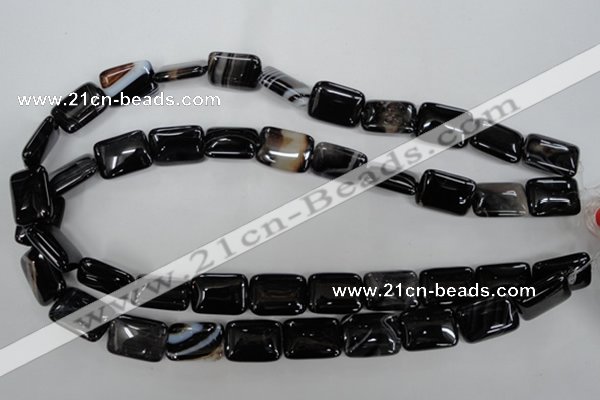 CAG2955 15.5 inches 13*18mm rectangle black line agate beads