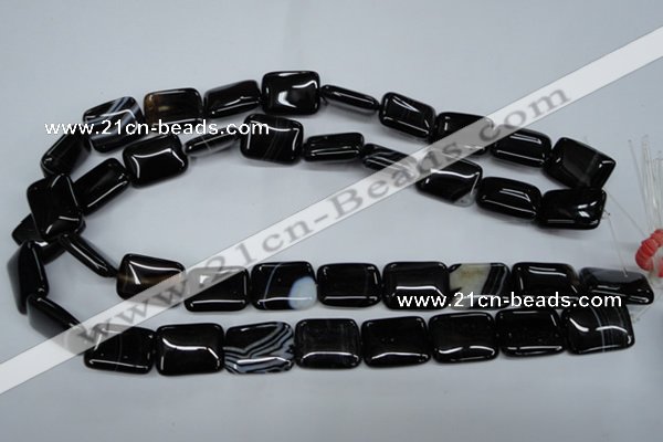 CAG2956 15.5 inches 15*20mm rectangle black line agate beads