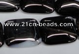 CAG2957 15.5 inches 20*25mm rectangle black line agate beads
