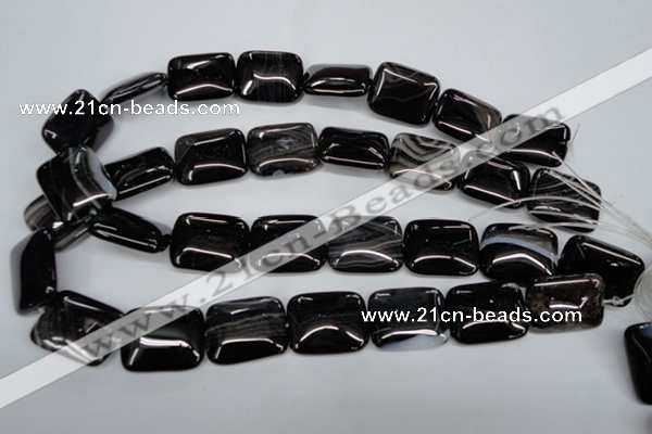 CAG2957 15.5 inches 20*25mm rectangle black line agate beads