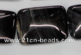 CAG2958 15.5 inches 22*30mm rectangle black line agate beads